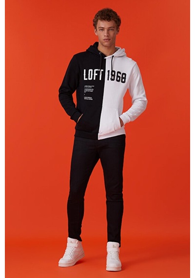 Loft Lf2031228-22k Erkek Sweat Shirt LF2031228-R8189 Beyaz - Siyah