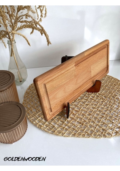 Doğal Ahşap Sunum Tabağı Dikdörtgen Ahşap Sunumluk Kayın/gürgen Boy:38cm En:15cm