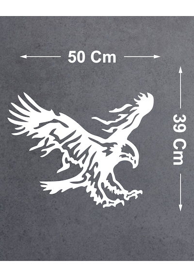 Sticker Dizayn Kartal Sticker - Eagle Beşiktaş Kanatlı Uçan Kartal Sticker - Araba Oto Motosiklet Karavan Cam Sticker - 00326 50x39 Cm
