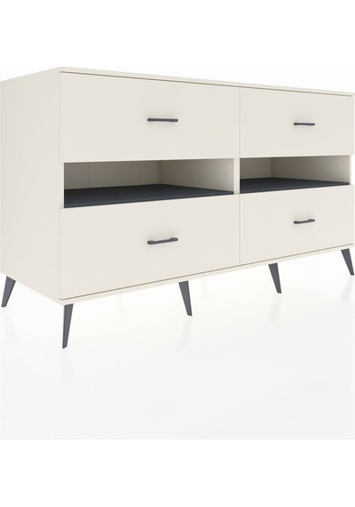 Kronos Konsol 2 Raflı 4 Çekmeceli 176x59x99 Aytaşı-antrasit/aytaşı Antrasıt/aytası - Aytası