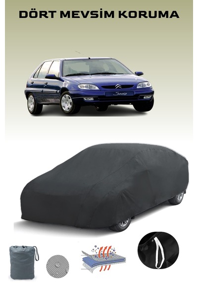 Siyah, Cıtroen Saxo 5 Kapılı 1998 - 2002, Araba Brandası, Oto Örtüsü, Araba Çadırı Siyah