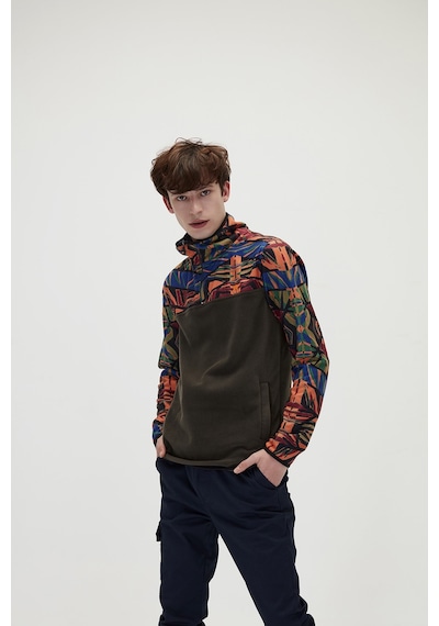 Bad Bear Mirage Half Zip Erkek Haki Sweatshirt Çok Renkli