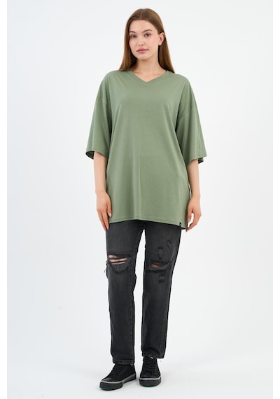 V Yaka Oversize T-shirt E24-742a-wn Mint