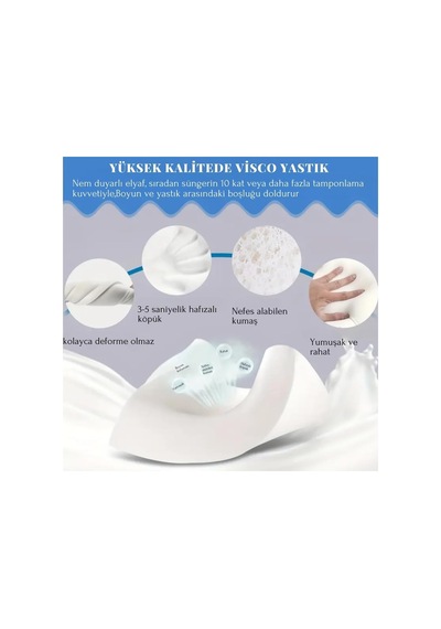 Ortopedik Visco Boyun Yastığı Boyun Düzleşmesi İçin Tamamlayıcı Ve Ergonomik Tasarım Lüks Ve Konforlu U Genel