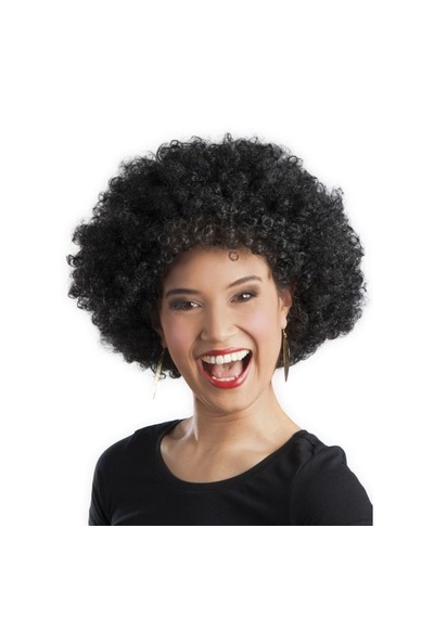 Siyah Renk Kıvırcık Afro Bonus Peruk Parti Peruğu Çok Renkli