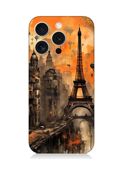 Apple Uyumlu iPhone 15 Pro Max Eiffel Kulesi Desenli Silikon Kılıf Silikon