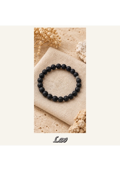 Lav Taşı Bileklik 8 Mm, Unisex, Elastik Çok Renkli