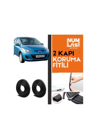 Mazda 2 2007-2012 İki Kapı Koruma Fitili Siyah Renk Numlas-a Kalite-nm2654