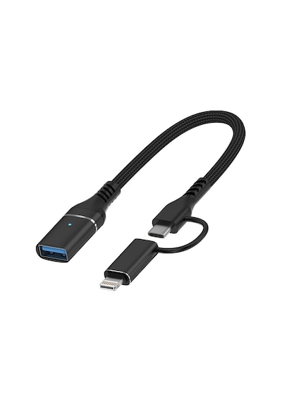 2 İn 1 5gbps Type-c And 8 Pin To Usb 3.0 Otg Adaptör Telefon Ve Notebook Uyumlu Ads-619