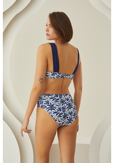 Loya Kadın Lacivert Yaprak Desen Tek Alt Bikini