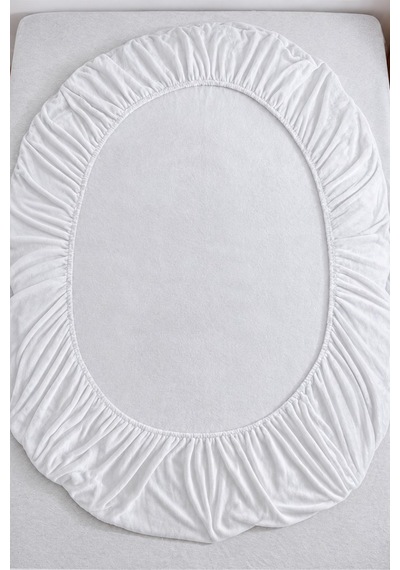 Kışlık Tek Kişilik Kadife Lastikli Çarşaf 100x200+30 Beyaz