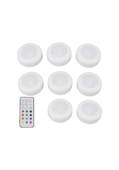 Powermaster Pm-27186 Led Mobilya Merdiven Pilli Aydınlatma 3m Yapışkanlı Kumandalı Rgb + 4000k 8'li Paket Beyaz