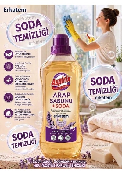 Aspirix Sodalı Arap Sabunu 1lt 12'li Paket