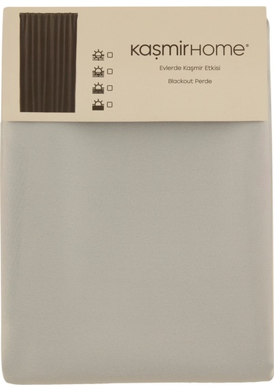 Kaşmir Home Harper Star Blackout Açık Gri Perde 150x270 Cm Açık Gri