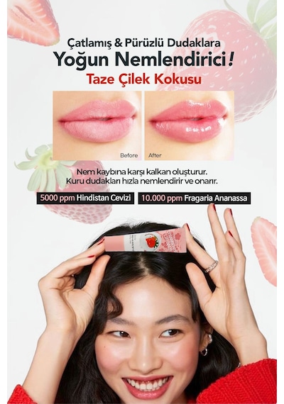Esfolio Hindistan Cevizi ve Çilek İçeren Onarıcı Dudak Balmı Esfolio Coconut Strawberry Lip Balm