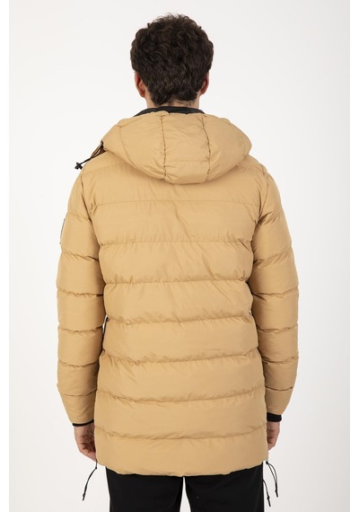 Maraton Sportswear Regular Erkek Kapşonlu Uzun Kol Basic Camel Mont 21262-camel Camel