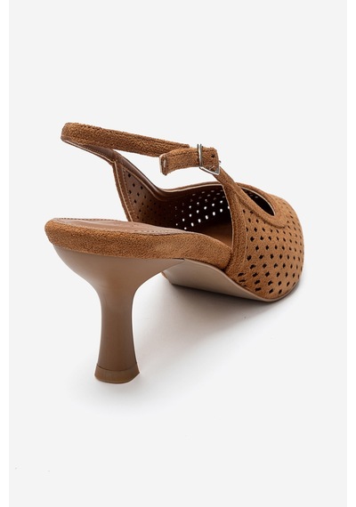 Luvishoes Uvıen Taba Süet Kadın Topuklu Ayakkabı