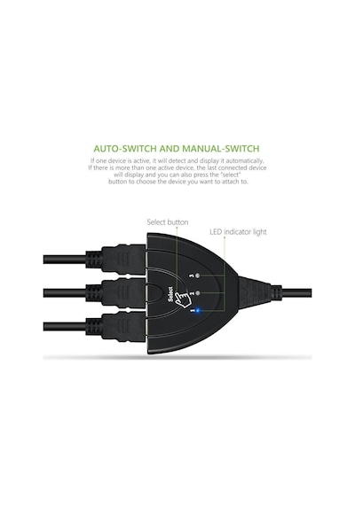 4586 Hdmi Çoklayıcı Switch 3 Port Çoğaltıcı