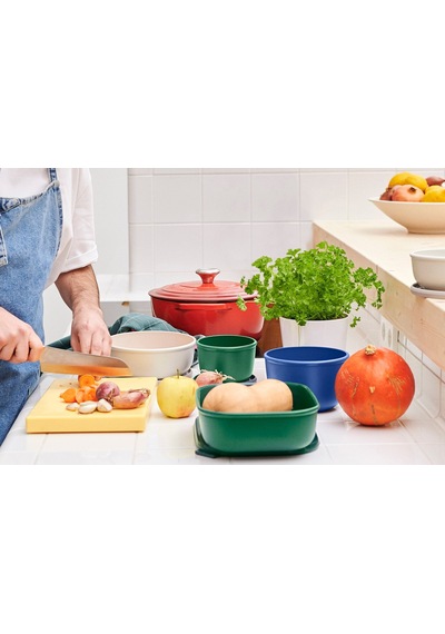 Multi Bowl Cirqula Rectangular Saklama Kabı 2000 Ml Yeşil-7521 Çok Renkli