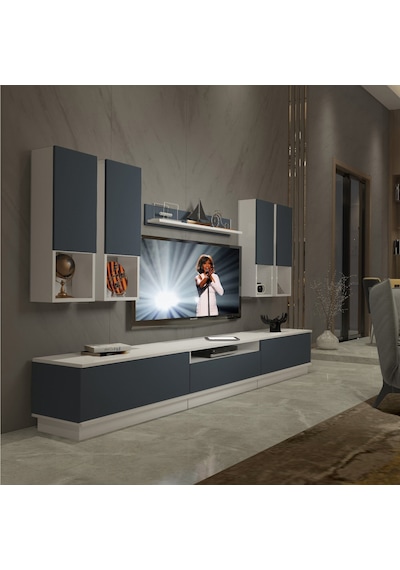 Decoraktiv Trendstyle 8das Mdf Tv Ünitesi Tv Sehpası Beyaz - Antrasit