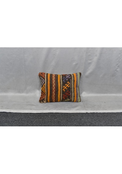 Zehra Abla Halı Yeni El Dokuma Dekorluk Kilim Kırlent Yastık Kılıfı 7501 Çok Renkli