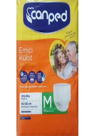 Canped Emici Külot Hasta Bezi Orta 30 Adet L
