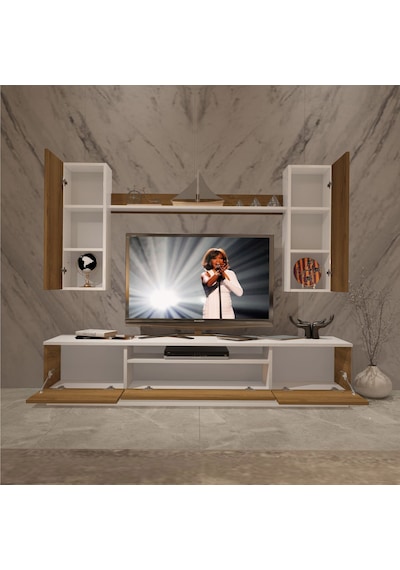 Decoraktiv Trendstyle 5ds Mdf Tv Ünitesi Tv Sehpası Beyaz - Pera