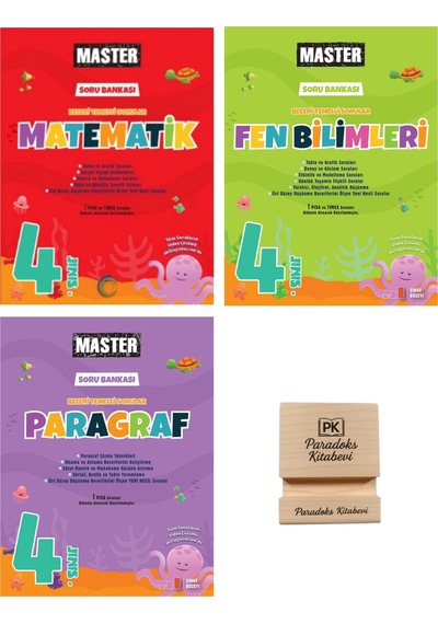 Okyanus Yayınları 4. Sınıf Master Matematik Fen Ve Paragraf Soru Bankası 3lü Set + Telefon Standı