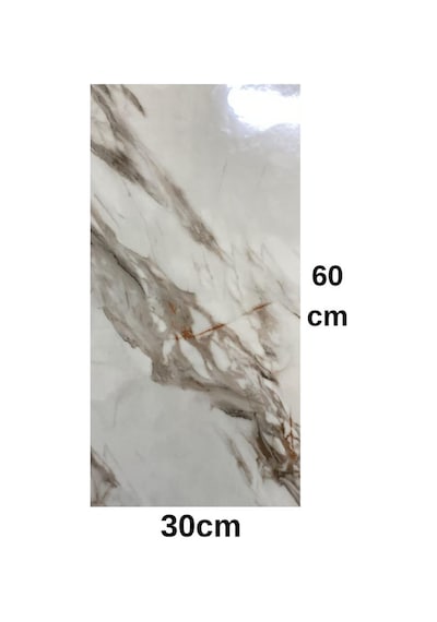 Shiny Royal Marble Mermer Desenli 60x30cm Yapışkanlı Mutfak Banyo Kaplama Duvar Paneli Kağıdı Cf-004 Çok Renkli