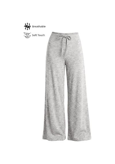 Cottonhill Gri Melanj Viskon Basic Yüksek Bel Bol Paça Bağcıklı Kadın Pantolon Cottonhill Gri Melanj Viskon Basic Yüksek Bel Bol Paça Bağcıklı Kadın Pantolon