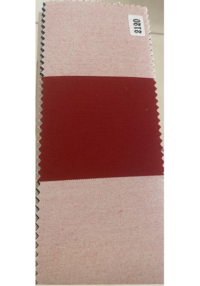 Balkon Stor Perde Kırmızı Ve Kırçıllı Krem Çizgili Akrilik Kumaş 200 X 230 Kırmızı - Krem