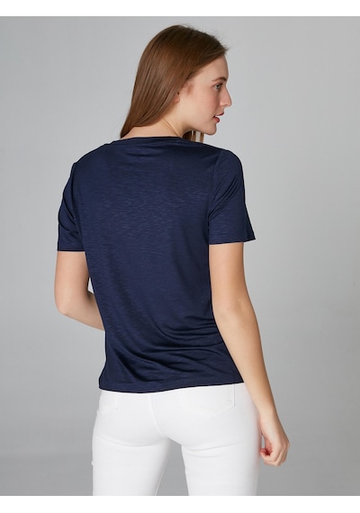 Faik Sönmez V Yaka Kısa Kollu T-shirt 00006 B0000620 Lacivert