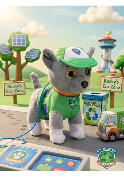 Paw Patrol Köpek Yürüyen, Havlayan Müzikli Tasmalı Kumandalı Peluş Oyuncak Paw Patrol Peluş Köpek, Paw Petrol Oyuncak Yeşil