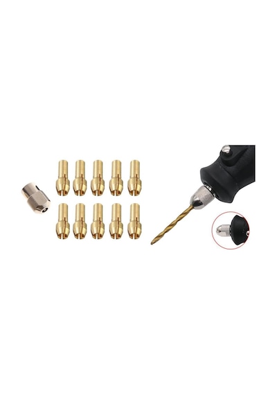 11 Parça Gravür İçin Pirinç Mandren Pens Seti 0.5-3.2 mm