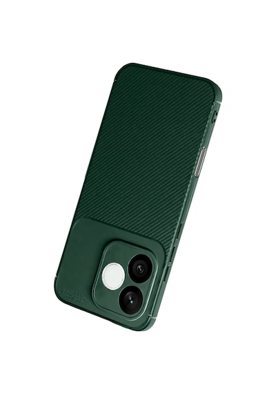 Huawei Honor 600 Lite Uyumlu Auto Focus Karbon Kapak - Koyu Yeşil