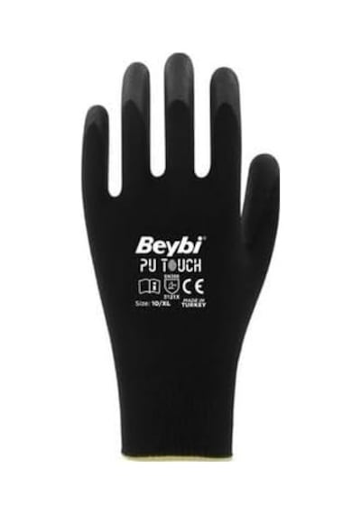 Beybi Pu Touch Eldiven Siyah Altın