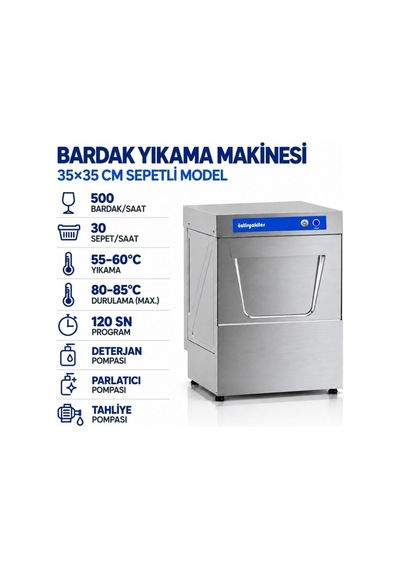 Öztiryakiler Oby 35m Pdt Bardak Yıkama Makinesi - Parlatıcı Deterjan Tahliye Pompalı