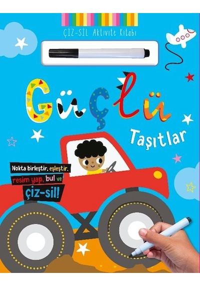 Çiz Sil Aktivite Kitabı Güçlü Taşıtlar