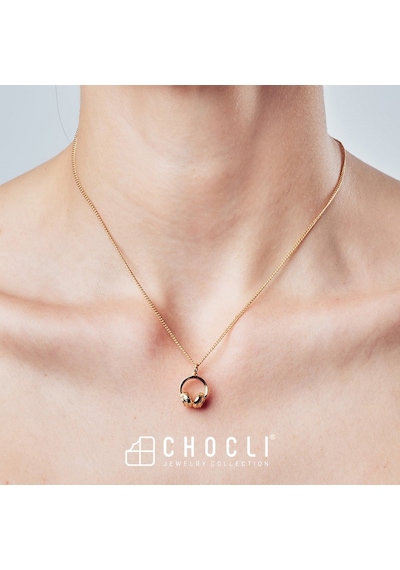 Chocli 18 Ayar Altın Kaplama Kulaklık Kolye