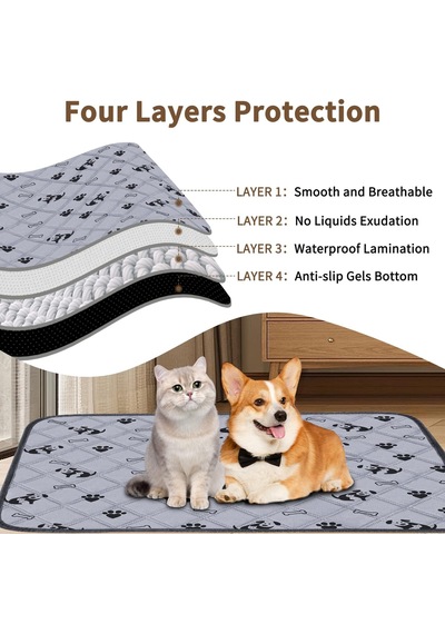 Tr Yıkanabilir Köpek Çiş Pedleri 45,7 X 60 Cm, Yeniden Kullanılabilir Köpek Eğitim Pedleri Kaymaz Su Geçirmez La