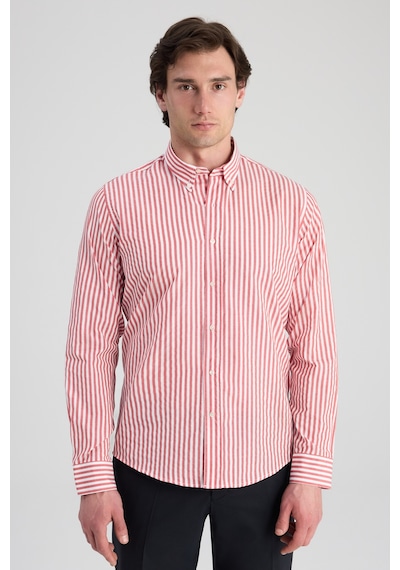 D'S Damat Ds Damat Slim Fit Kırmızı Çizgili Gömlek 0hc02ort11265 601