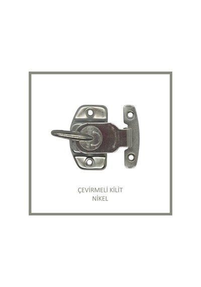 Çevirmeli Kilit, Galvanizli, Sürgülü Kapı Kilidi, Nikel