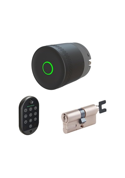 Linus L2 Lite Akıllı Kilit Siyah Ayarlanabilir Silindir Parmak İzi Okuyucu - 3'lü Bundle Seti