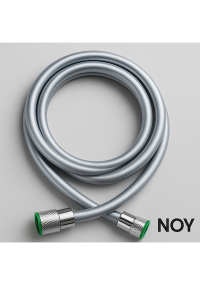 Duş Başlığı Uyumlu Gri Pvc Duş Hortumu 1,5 Metre Universal Esnek Dayanıklı Krom Bağlantılı Hortum Gri