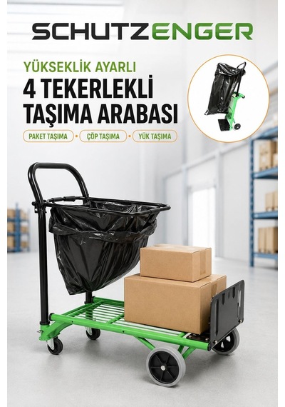 80 Kg Taşıma Arabası Yük Paket Çöp Paket Taşıma Yükseklik Ayarlanır Çok Amaçlı P117b