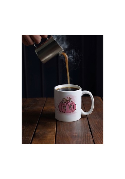 Kişiselleştirilebilir Pembe Bal Kabağı Ve Leopar Kurdele Tasarımlı Hediyelik Kupa Bardak - 330 Ml Çok Renkli - 876162704 Çok Renkli - 876162704 Çok Renkli