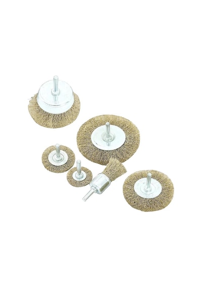 Bay-Tec 6 Parça Çelik Tel Fırça Seti Mk1260 Matkap Tel Fırça 6'Lı N11.2474