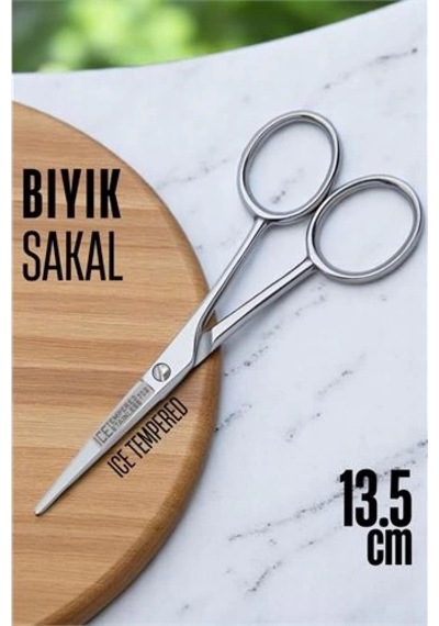 Mey İthalat Ice Tempered Kobalt Çelik 702 Bıyık Makası - Bıyık Sakal Düzeltme Makası Kuaför Makası