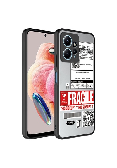 Xiaomi Redmi Note 12 4g Kılıf Aynalı Desenli Kamera Korumalı Parlak Zore Mirror Kapak - Fragile