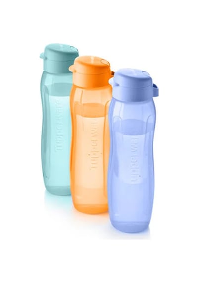 Tupperware Eko Şişe Slim Suluk Şişe 750 Ml 3'lü Set Matara Çevre Dostu Çok Renkli